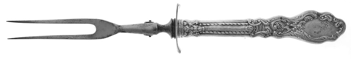 Versailles (Sterling, 1888, No Monograms) Game Carving Fork-Stnls Prong/Stlg Guard by Gorham Silver-1