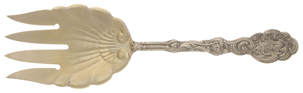 Versailles (Sterling, 1888, No Monograms) Large Solid Fish Serving Fork by Gorham Silver-1