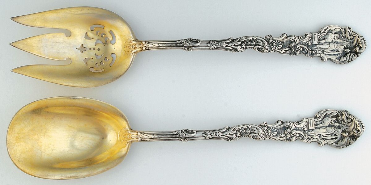 Versailles (Sterling, 1888, No Monograms) Solid Oversized Serving Salad Set by Gorham Silver-1
