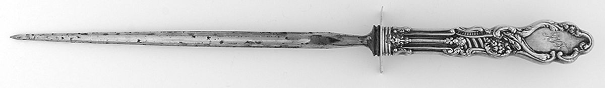 Versailles (Sterling, 1888, No Monograms) Large Knife Sharpener-Steel Rod w/Sterling Guard by Gorham Silver-1