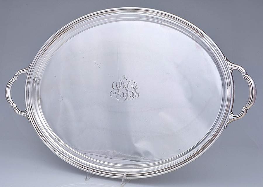 Victorian-Plain (Sterling, Hollowware) 21" Waiter Tray by Gorham Silver-1