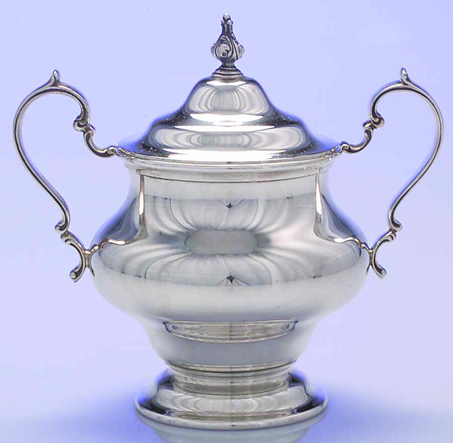 Victorian-Plain (Sterling, Hollowware) Sugar Bowl & Lid by Gorham Silver-1