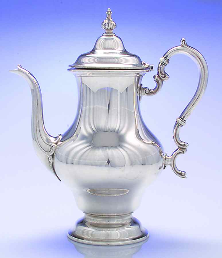 Victorian-Plain (Sterling, Hollowware) Coffee Pot by Gorham Silver-1