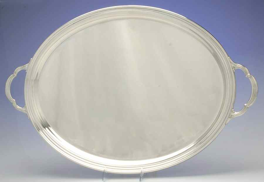 Victorian-Plain (Sterling, Hollowware) 21" Waiter Tray by Gorham Silver-1