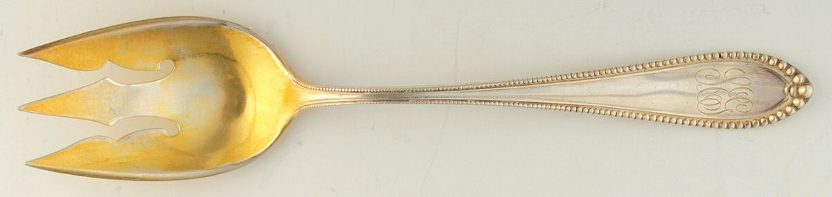 Virginia (Sterling, 1890) Oversize Solid Salad Servng Fork by Gorham Silver-1