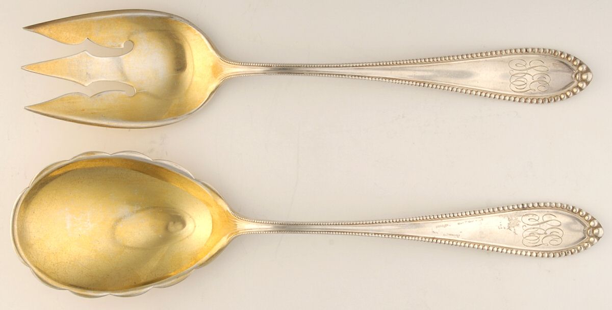 Virginia (Sterling, 1890) Solid Oversized Serving Salad Set by Gorham Silver-1