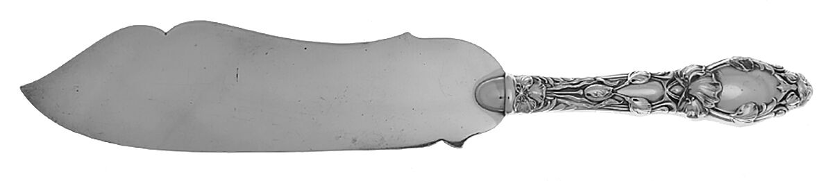 Virginiana (Sterling, 1904-1905, No Monograms) Large Hollow Handle Ice Cream Slicer Sterling Bld by Gorham Silver-1