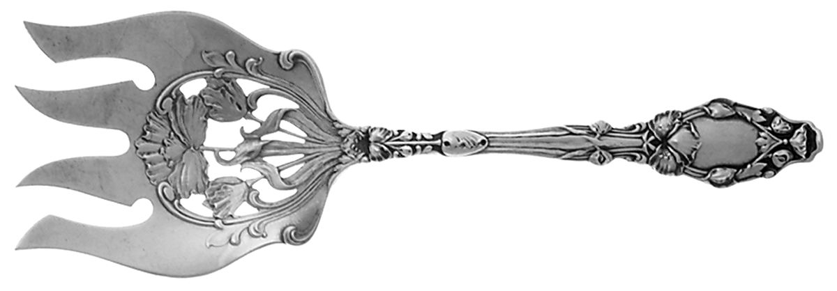 Virginiana (Sterling, 1904-1905, No Monograms) Small Solid Fish Serving Fork by Gorham Silver-1