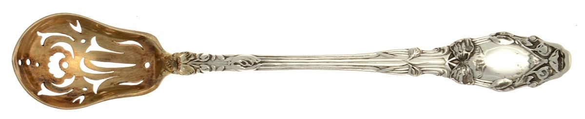 Virginiana (Sterling, 1904-1905, No Monograms) Pierced Bowl Short Handle Olive Spoon by Gorham Silver-1