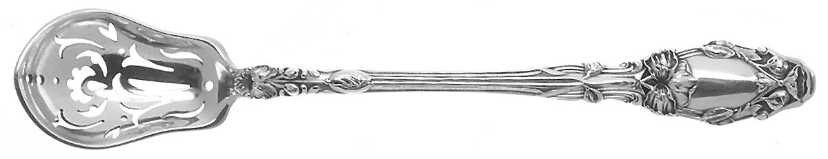 Virginiana (Sterling, 1904-1905, No Monograms) Pierced Bowl Short Handle Olive Spoon by Gorham Silver-1