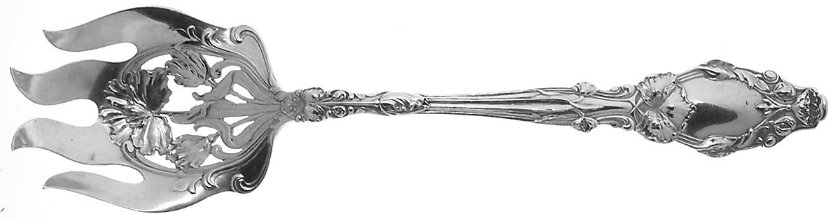 Virginiana (Sterling, 1904-1905, No Monograms) Oversize Solid Salad Servng Fork by Gorham Silver-1