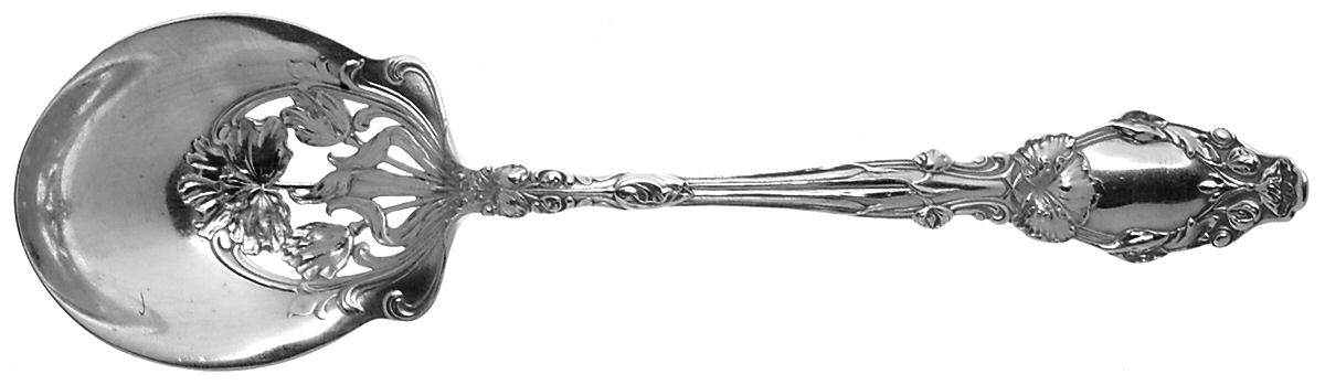 Virginiana (Sterling, 1904-1905, No Monograms) Oversize Solid Salad Serving Spoon by Gorham Silver-1