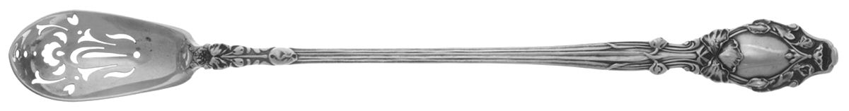 Virginiana (Sterling, 1904-1905, No Monograms) Pierced Bowl Long Handle Olive Spoon by Gorham Silver-1