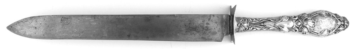Virginiana (Sterling, 1904-1905, No Monograms) Large Carving/Roast Knife StnlBl w/Sterling Guard by Gorham Silver-1