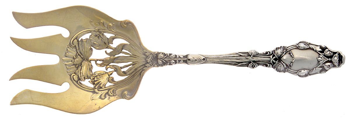Virginiana (Sterling, 1904-1905, No Monograms) Small Solid Fish Serving Fork by Gorham Silver-1