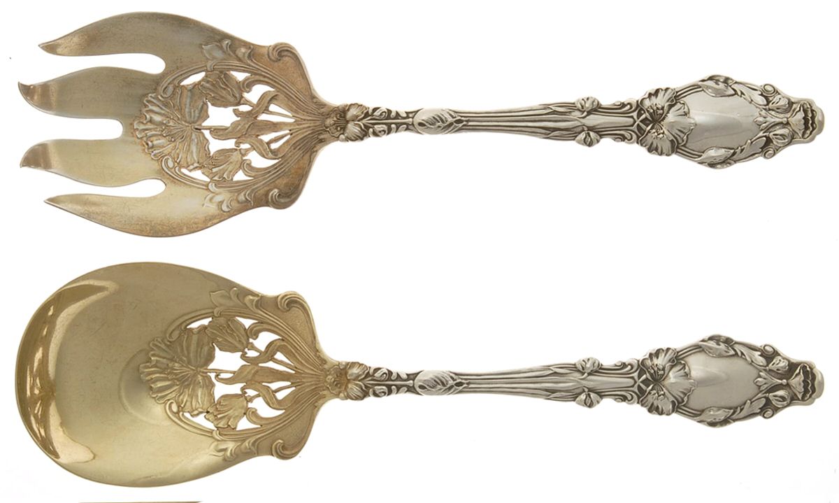 Virginiana (Sterling, 1904-1905, No Monograms) (2 Pc) Solid Salad Set by Gorham Silver-1
