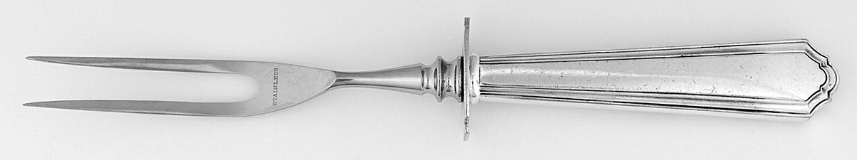 Washington Irving (Silverplate, 1923-1927) Small Steak Carving Fork with Stainless Prongs by Gorham Silver-1