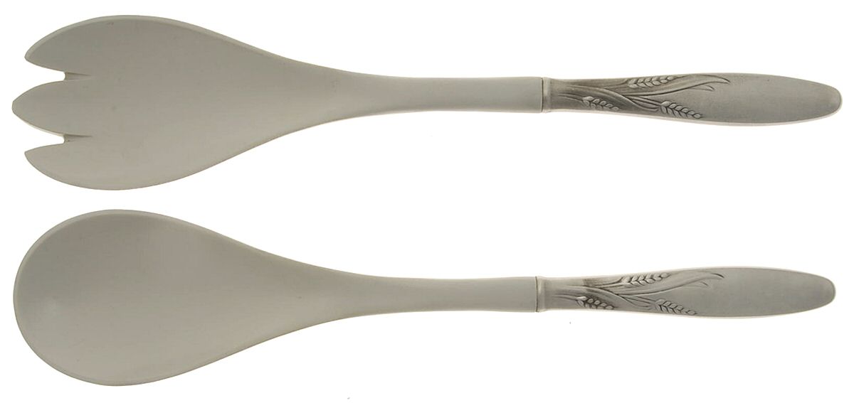 Wheat (Stainless) Plastic Bowl 2-Piece Salad Set by Gorham Silver-1