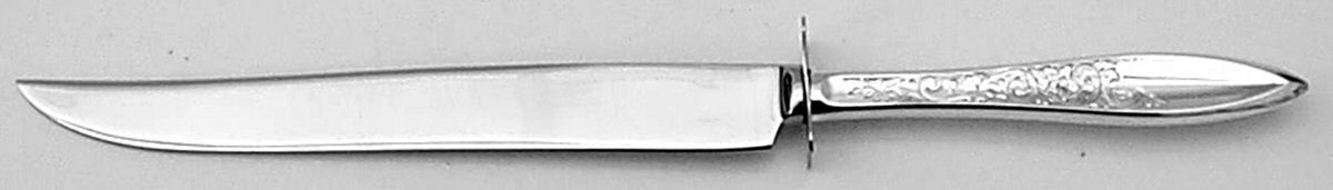 White Paisley (Sterling, 1966) Large Stainless Blade Roast Carving Knife by Gorham Silver-1