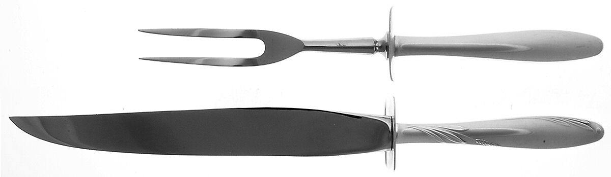 Willow (Sterling, 1954) Large 2-Piece Roast Carving Set w/ Stainless Blade by Gorham Silver-1