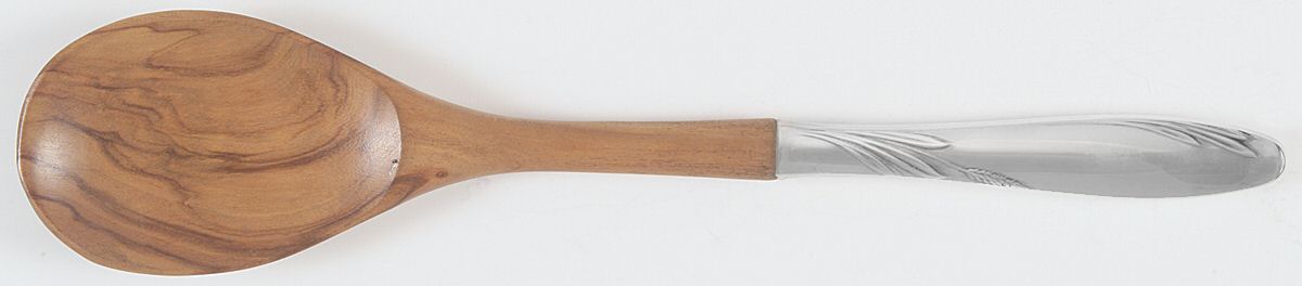 Willow (Sterling, 1954) Salad Serving Spoon with Wooden Bowl by Gorham Silver-1