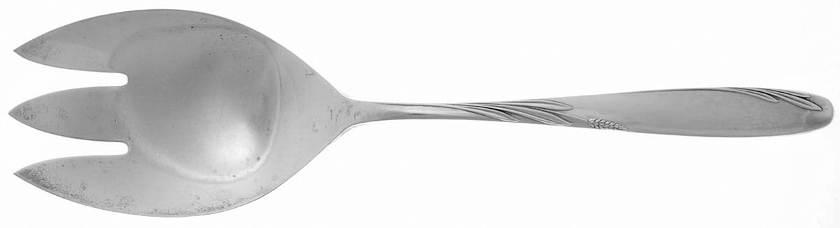 Willow (Sterling, 1954) Solid Salad Serving Fork by Gorham Silver-1