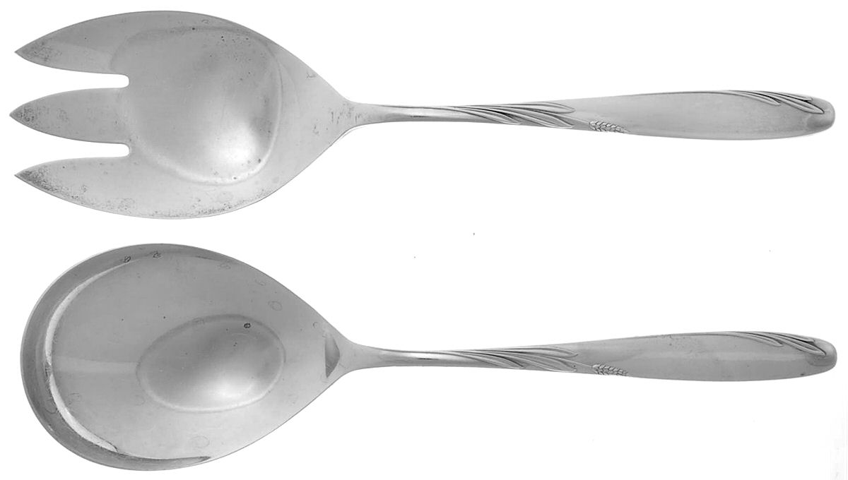 Willow (Sterling, 1954) (2 Pc) Solid Salad Set by Gorham Silver-1