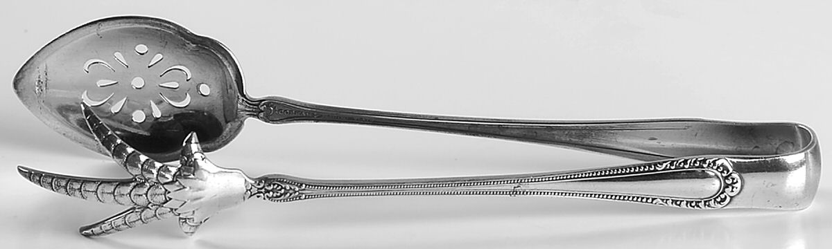 Winthrop (Silverplate, 1896) Large Ice Serving Tongs with Claw Tips by Gorham Silver-1