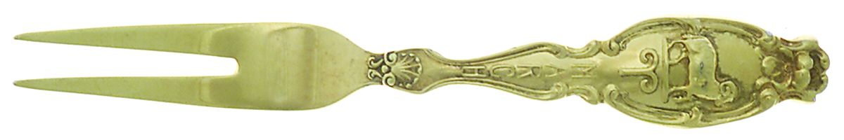 Zodiac (Sterling, 1906) Gold Vermeil Individual Berry Fork by Gorham Silver-1