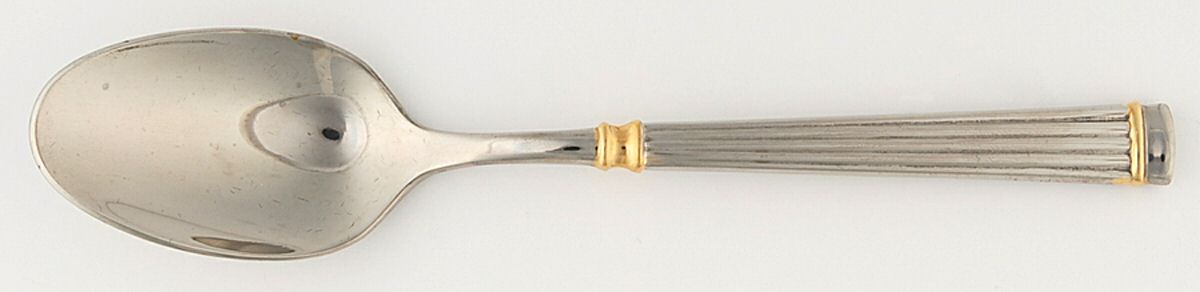 Acropole Dore (Stainless, Gold Acct) Place/Oval Soup Spoon by Guy Degrenne-1