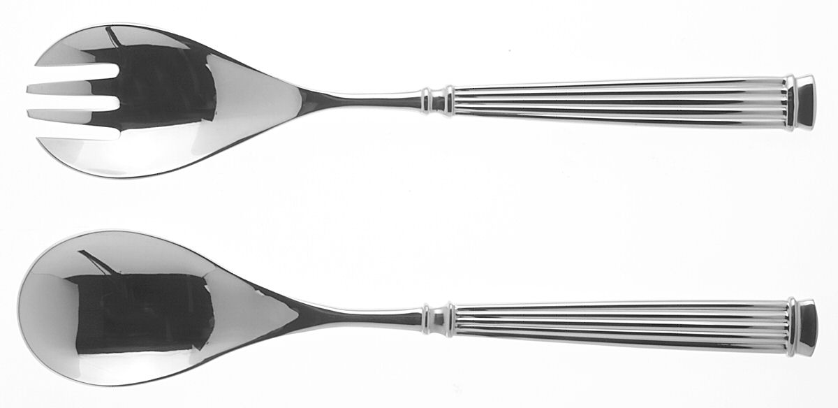 Acropole (Stainless) (2 Pc) Solid Salad Set by Guy Degrenne-1