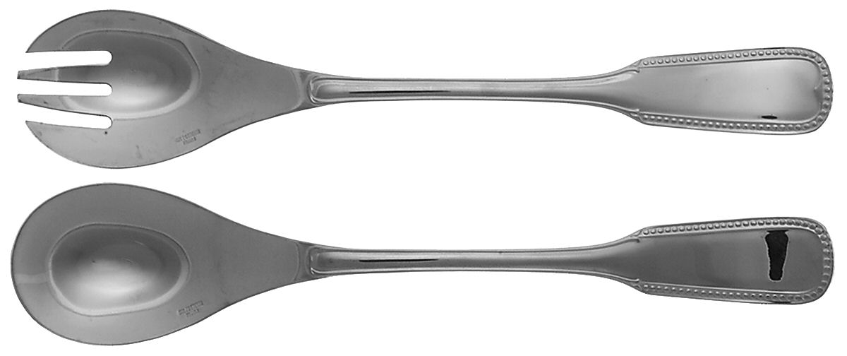 Perles (Stainless) (2 Pc) Solid Salad Set by Guy Degrenne-1