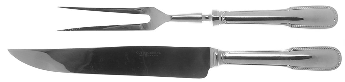 Perles (Stainless) Small Stainless Blade 2-Piece Steak Carving Set by Guy Degrenne-1