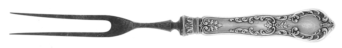 H140 (Sterling) Small Steak Carving Fork with Stainless Prongs by Gorham Silver-1