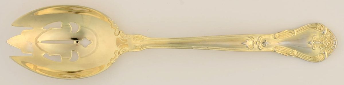 Grand Master (Gold Electroplate) Pierced Tablespoon (Serving Spoon) by Godinger-1