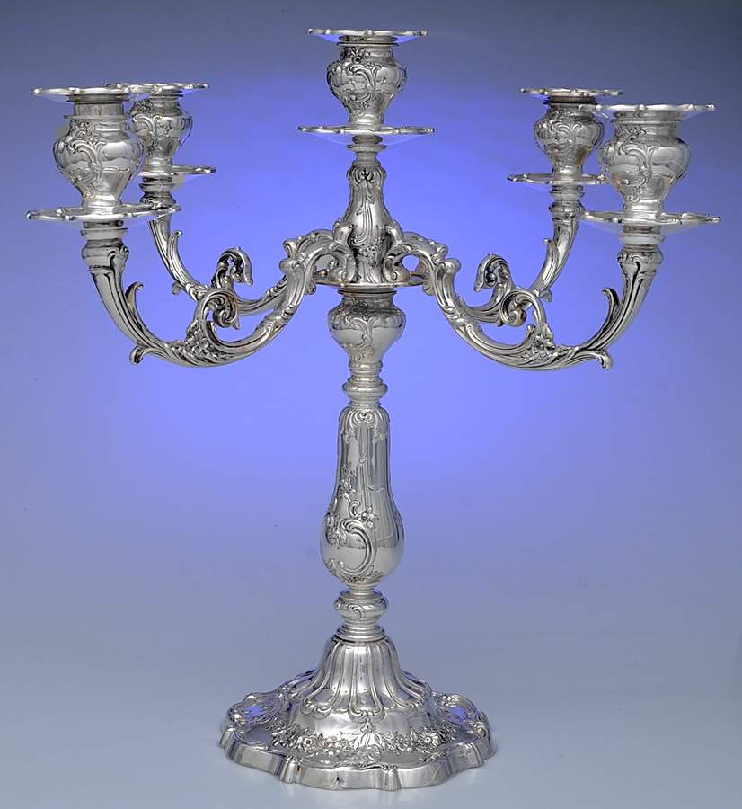 Chantilly-Grand (Sterling Hollowware) Weighted 5 Light Candelabra by Gorham Silver-1