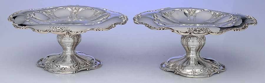 Chantilly-Grand (Sterling Hollowware) Pair of Sterling Compotes by Gorham Silver-1