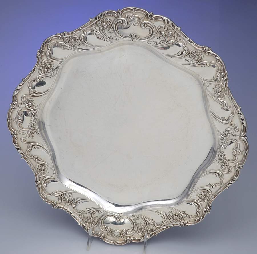 Chantilly-Grand (Sterling Hollowware) 15" Round Tray by Gorham Silver-1