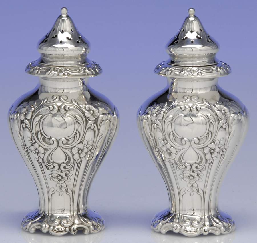 Chantilly-Grand (Sterling Hollowware) Salt & Pepper Set by Gorham Silver-1