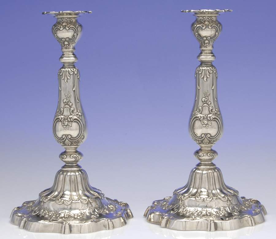Chantilly-Grand (Sterling Hollowware) Pair of Weighted Candlesticks by Gorham Silver-1
