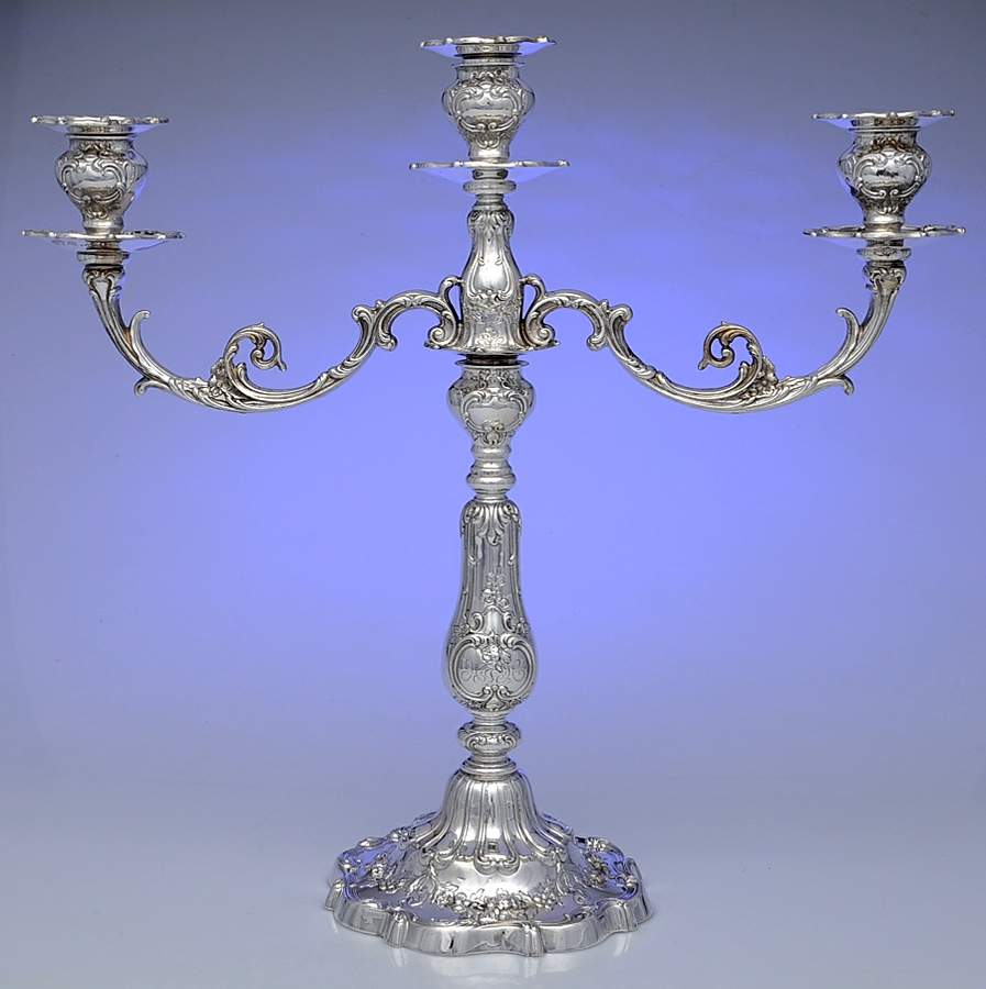 Chantilly-Grand (Sterling Hollowware) Weighted 3 Light Candelabra by Gorham Silver-1