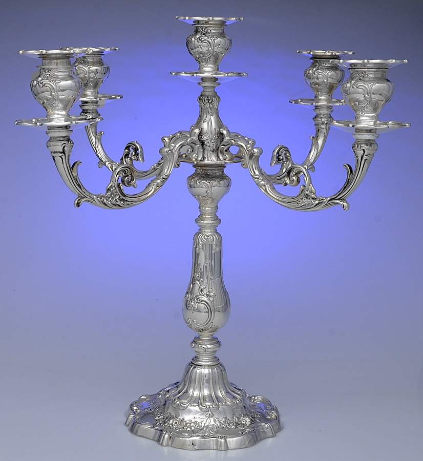 Chantilly-Grand (Sterling Hollowware) Weighted 5 Light Candelabra by Gorham Silver-1