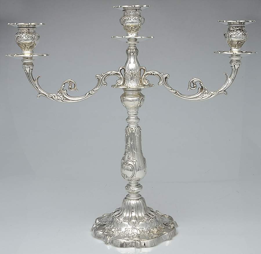 Chantilly-Grand (Sterling Hollowware) Weighted 3 Light Candelabra by Gorham Silver-1