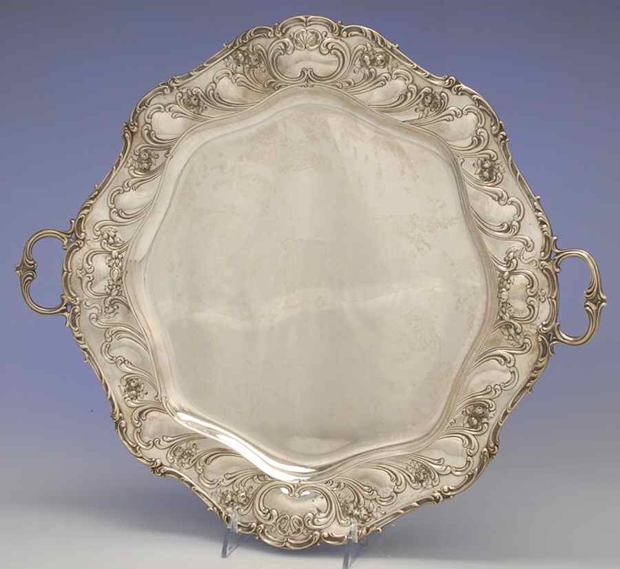 Chantilly-Grand (Sterling Hollowware) Sterling Demitasse Tray by Gorham Silver-1