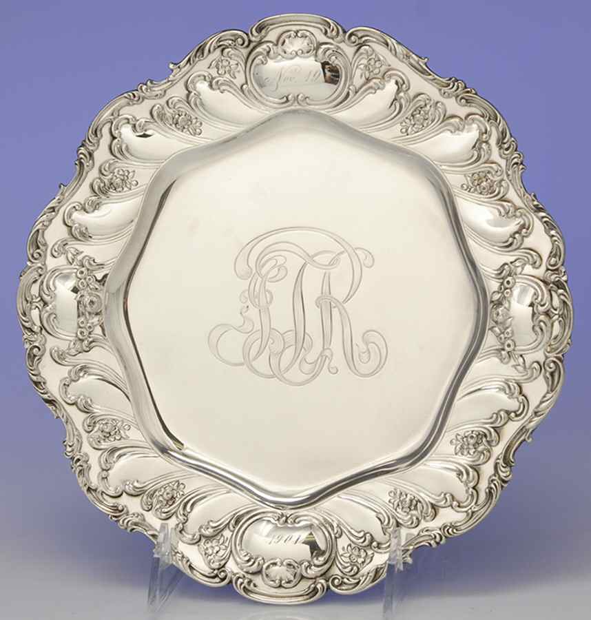 Chantilly-Grand (Sterling Hollowware) Luncheon Plate by Gorham Silver-1