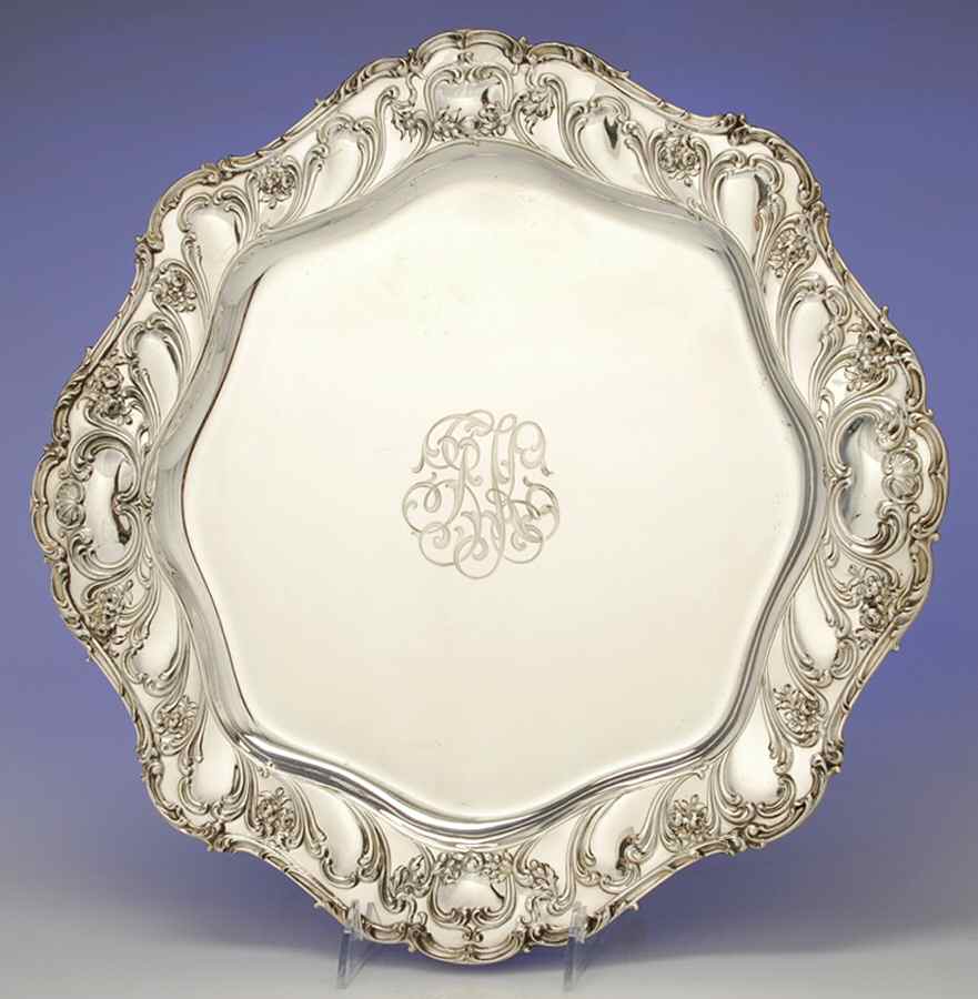 Chantilly-Grand (Sterling Hollowware) 15" Round Tray by Gorham Silver-1