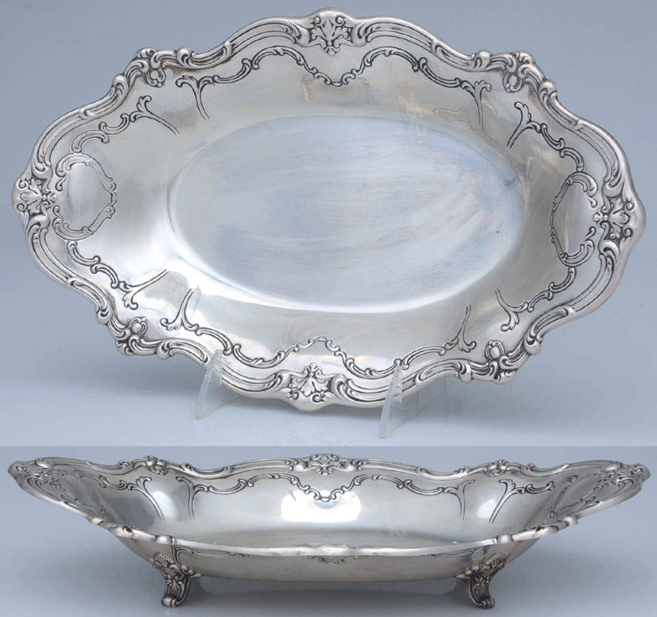 Chantilly-Duchess (Sterling Hollowware) Footed Sterling Bread Tray by Gorham Silver-1
