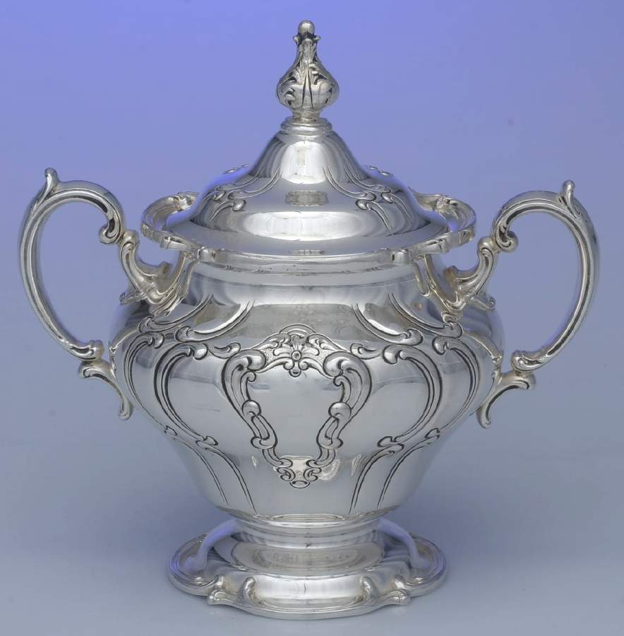 Chantilly-Duchess (Sterling Hollowware) Sugar Bowl & Lid by Gorham Silver-1