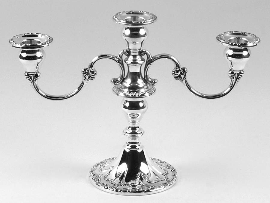 Chantilly-Duchess (Sterling Hollowware) Weighted 3 Light Candelabra by Gorham Silver-1