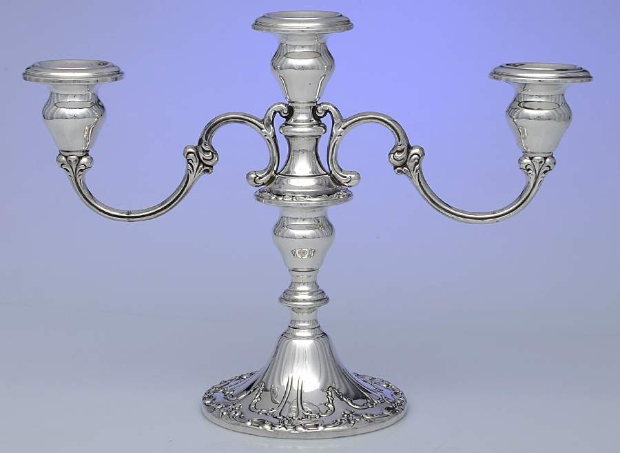 Chantilly-Duchess (Sterling Hollowware) Weighted 3 Light Candelabra by Gorham Silver-1